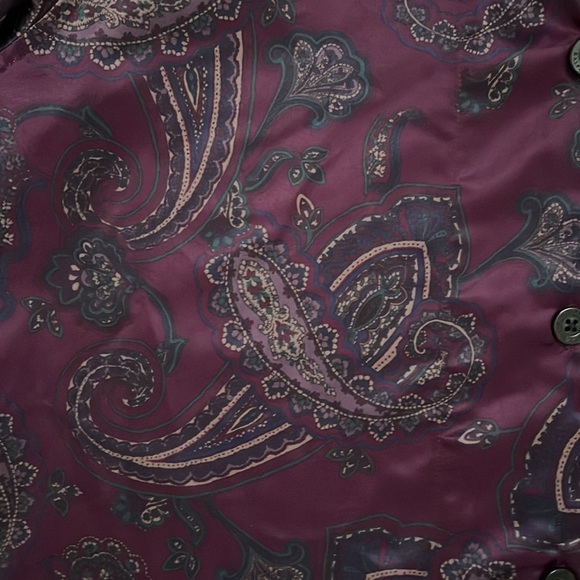 Lauren by Ralph Lauren Satin Paisley Button Down Lounge Sleep Pajama Top Shirt - Picture 8 of 12